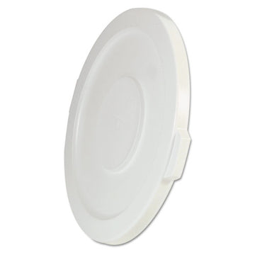 Rubbermaid® Commercial Round Flat Top Lid, For 32 Gal Round Brute Containers, 22.25" Diameter, White freeshipping - TVN Wholesale